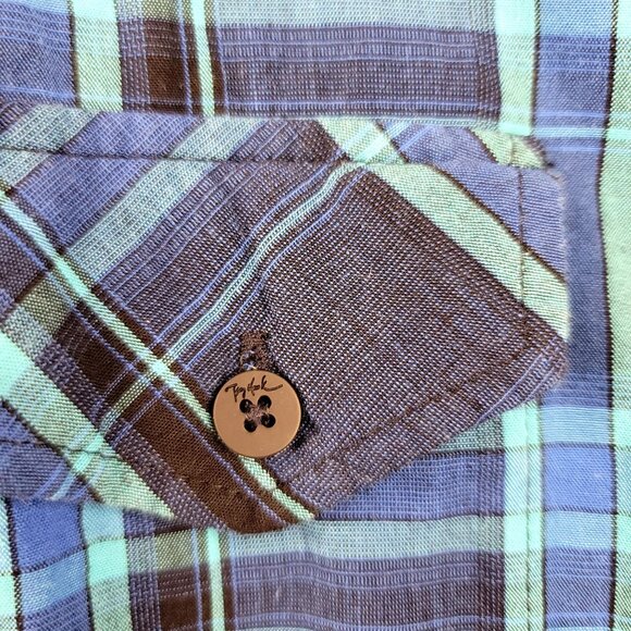 Tony Hawk Mens Blue Checkered Long Sleeve Button Up Casual Western Large - Picture 3 of 11